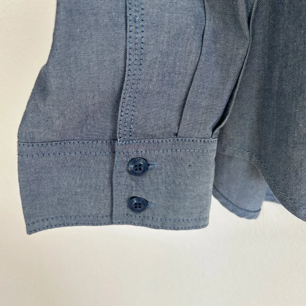 Levi Strauss Shirt Blue Denim Pro Grade Workwear Button Up Long Sleeve